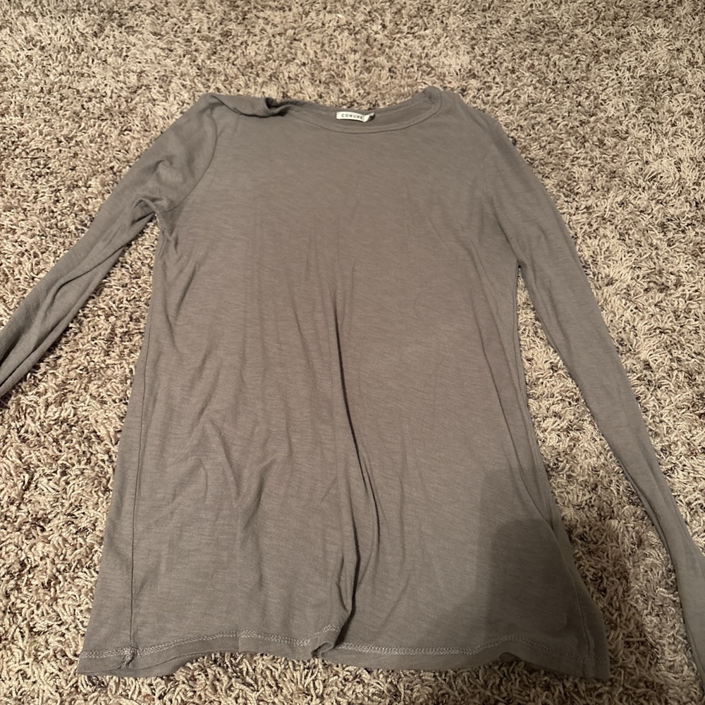 Vince Taupe Long Sleeve Women's Top